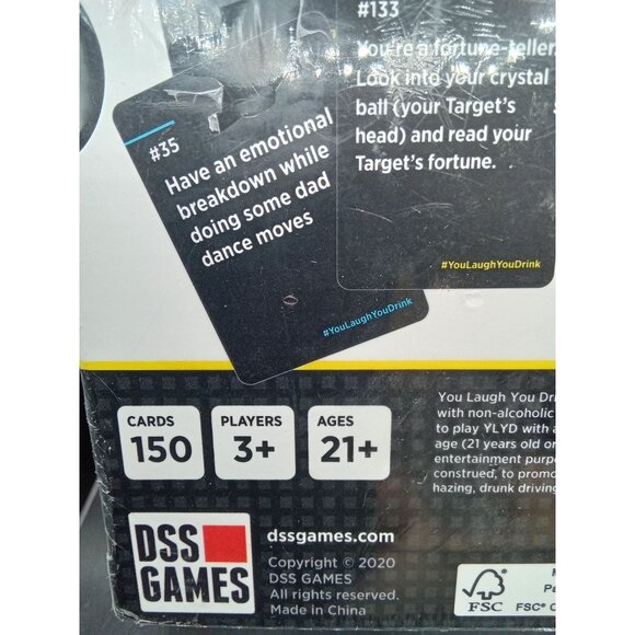 You Laugh You Drink Water Drinking Game By DSS Games 150 Cards Ages 21+ 3+ Playe - Picture 4 of 5